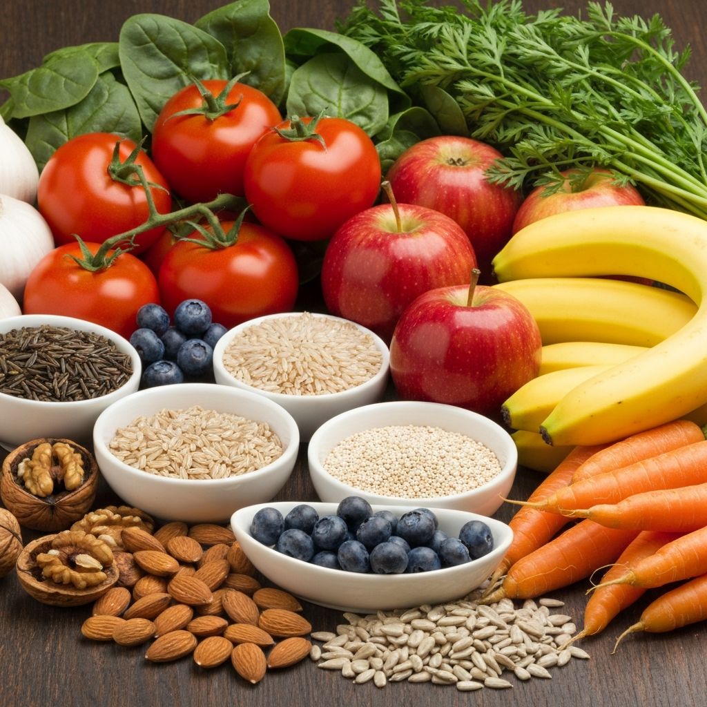 Fresh healthy food and nutritious ingredients