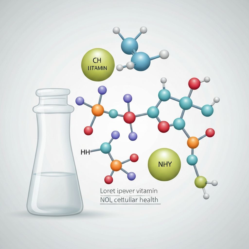 Scientific representation of vitamins and molecular structures